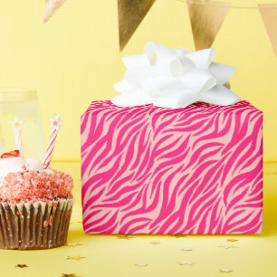 Fun Pink Tiger Stripe Pattern Cadeaupapier