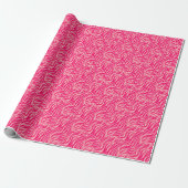 Fun Pink Tiger Stripe Pattern Cadeaupapier (Uitgerold)