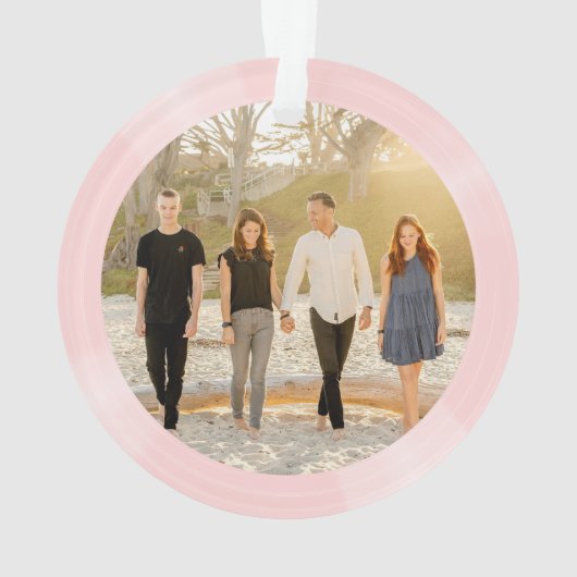 Fun Pink Vinyl Record Muziek Kerstfoto Ornament (achterkant)