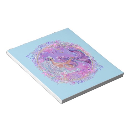 Fun Pink zeemeermin van Renee Lavoie Notitieblok (Schuin)