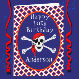 Fun Pirate Age Specific Happy Birthday Kaart