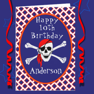Fun Pirate Age Specific Happy Birthday Kaart