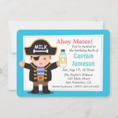 Fun Pirate Captain Boy Theme Birthday Party Kaart (Voorkant)