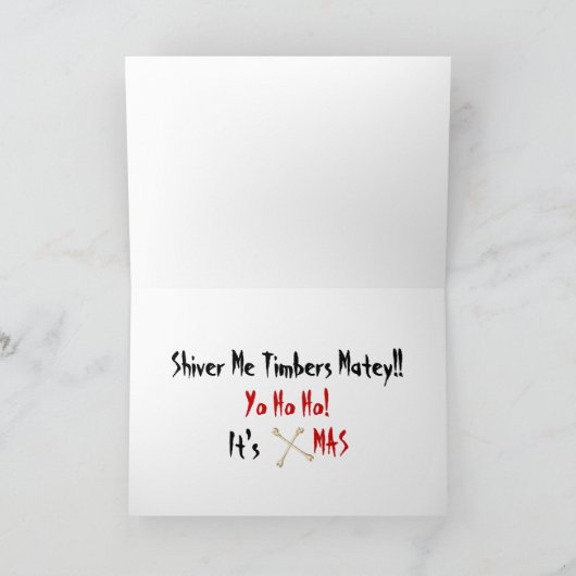 Fun Pirate Christmas Kaart (Binnen)