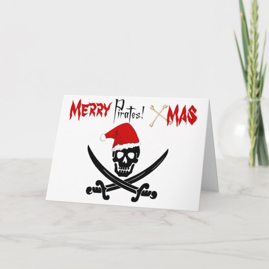 Fun Pirate Christmas Kaart (Voorkant)