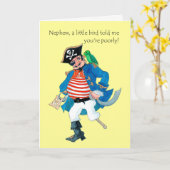 Fun Pirate en Parrot komen goed voor Nephew Kaart (Gele Bloem)