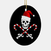 Fun Pirate Flag Santa Kerstkerstversiering Keramisch Ornament (Rechts)