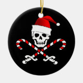 Fun Pirate Flag Santa Kerstkerstversiering Keramisch Ornament (Voorkant)