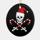 Fun Pirate Flag Santa Kerstkerstversiering Keramisch Ornament (Links)