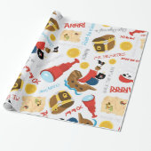 Fun Pirate Patroon Partij verpakkingspapier Cadeaupapier (Uitgerold)