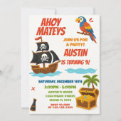 Fun Pirate verjaardagsuitnodiging Kaart (Voorkant)