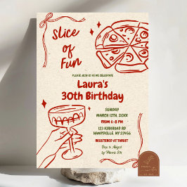 Fun Pizza en Wijn Verjaardagsfeest voor Volwassene Kaart