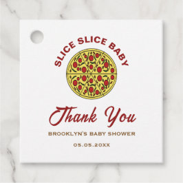 Fun Pizza Genderneutraal Slice Baby shower Bedankjes Labels