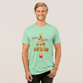 Fun Pizz'a Joy Pizza Kerstboom Tri-Blend Shirt (Voorkant volledig)