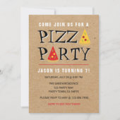 Fun Pizza Party Birthday Celebration-uitnodiging Kaart (Voorkant)