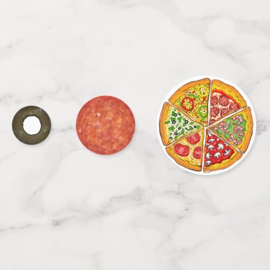 Fun Pizza Party Table Confetti (Achterkanten)