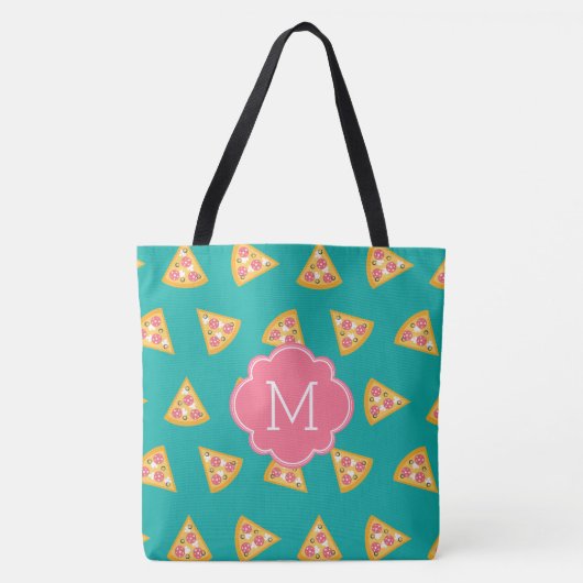 Fun Pizza Slices Patroonmonogram Tote Bag (Voorkant)