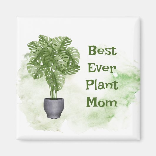 Fun Plant Mam Quote Houseplant Monstera Magneet (Voorkant)