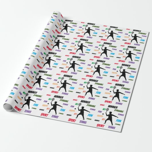 Fun player tennis  cadeaupapier (Uitgerold)