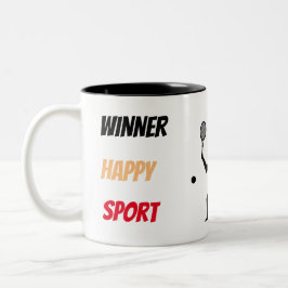 Fun player tennis  tweekleurige koffiemok