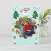 Fun Playful kerstfoto editable Holiday Card Feestdagenkaart (Staand voorkant)