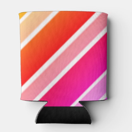 Fun Playful Striped Modern Art Cool Monogram Blikjeskoeler (Achterkant)