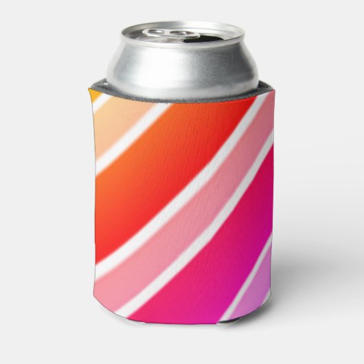 Fun Playful Striped Modern Art Cool Monogram Blikjeskoeler (Blikje Achterkant)