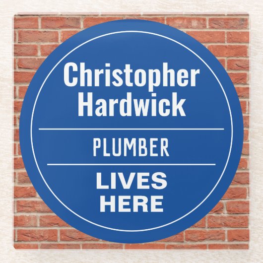 Fun Plumber Wall Plaque Style Onderzetter Glazen Onderzetter (Voorkant)