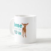 Fun Podenco Dog Cartoon Koffiemok (Voorkant links)