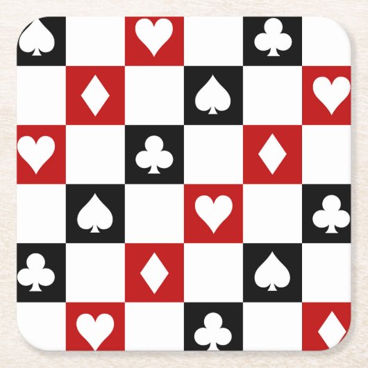 Fun Poker party suit onderzetters (Voorkant)