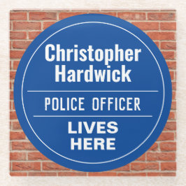 Fun Police Officer Wall Plaque Style Glass Onderze Glazen Onderzetter