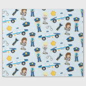 Fun Police Patroon Partij verpakkingspapier Cadeaupapier (Vlak)