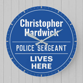 Fun Police Sergeant Wall Plaque Style Large Clock Grote Klok