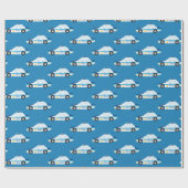 Fun politiepatroon met patroonplaat cadeaupapier (Vlak)