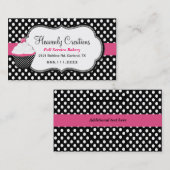 Fun Polka Dot and Cupcake Bakery Visitekaartje (Voorkant / Achterkant)
