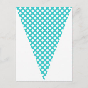 Fun Polka Dot Blauwgroen kleurrijke vlag Bunting Briefkaart