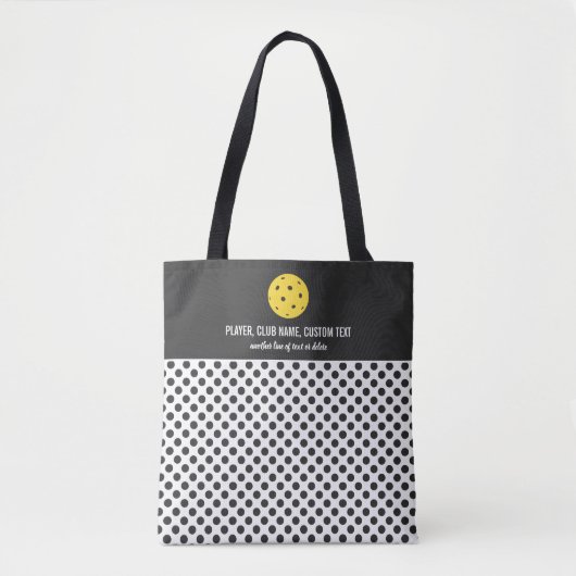 Fun Polka Dot Print Custom Pickleball Paddle Tote Bag (Voorkant)