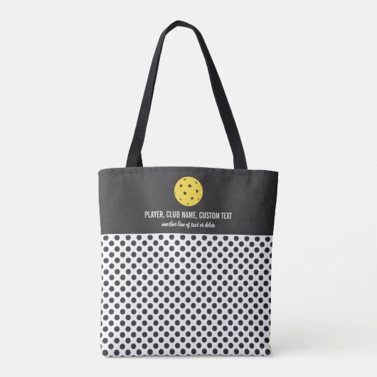 Fun Polka Dot Print Custom Pickleball Paddle Tote Bag (Achterkant)