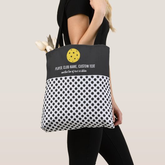 Fun Polka Dot Print Custom Pickleball Paddle Tote Bag (Dichtbij)