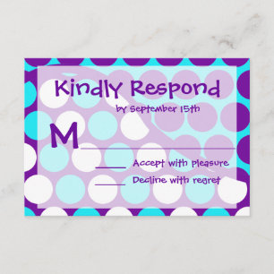 Fun Polka Dot Wave Pattern RSVP-kaarten RSVP Kaartje