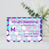 Fun Polka Dot Wave Pattern RSVP-kaarten RSVP Kaartje (Staand voorkant)