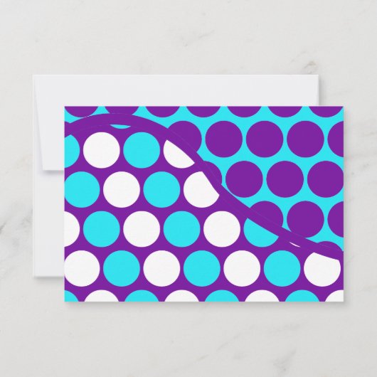 Fun Polka Dot Wave Pattern RSVP-kaarten RSVP Kaartje (Achterkant)