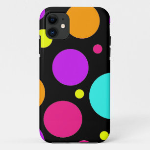 Fun Polka Dots Black Oranje Paars Blauwgroen Roze Case-Mate iPhone Case