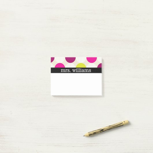 Fun Polka Dots - Personaliseren Post-it® Notes (Op bureau)