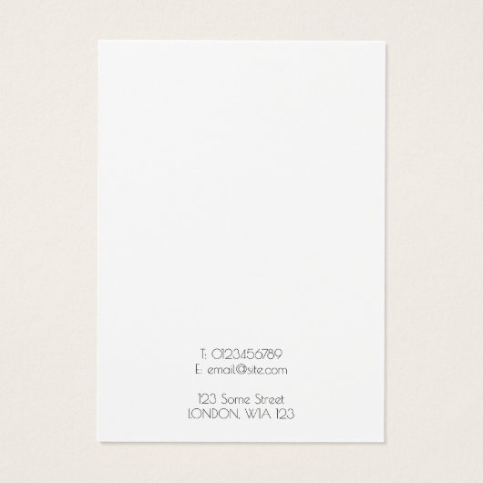 Fun polka stip earing display card visitekaartje (Achterkant)