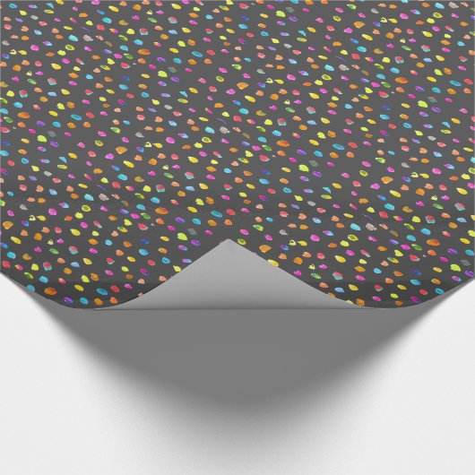 Fun polka stit rainbow boho waterverf art. cadeaupapier (Hoek)