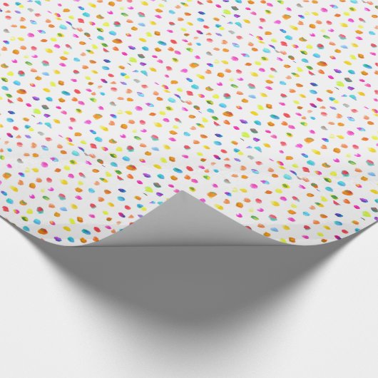 Fun polka stit rainbow boho waterverf art. cadeaupapier (Hoek)