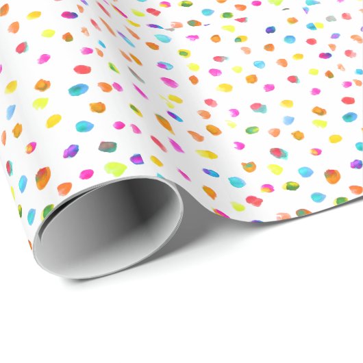 Fun polka stit rainbow boho waterverf art. cadeaupapier (Rol Hoek)