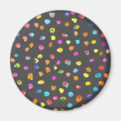 Fun polka stit rainbow boho waterverf art. magneet (Voorkant)