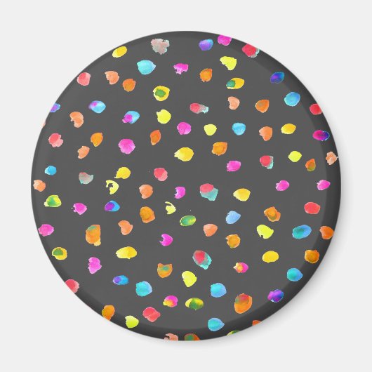Fun polka stit rainbow boho waterverf art. magneet (Voorkant)